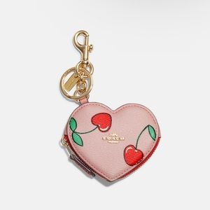 Heart Cherry Print heart charm